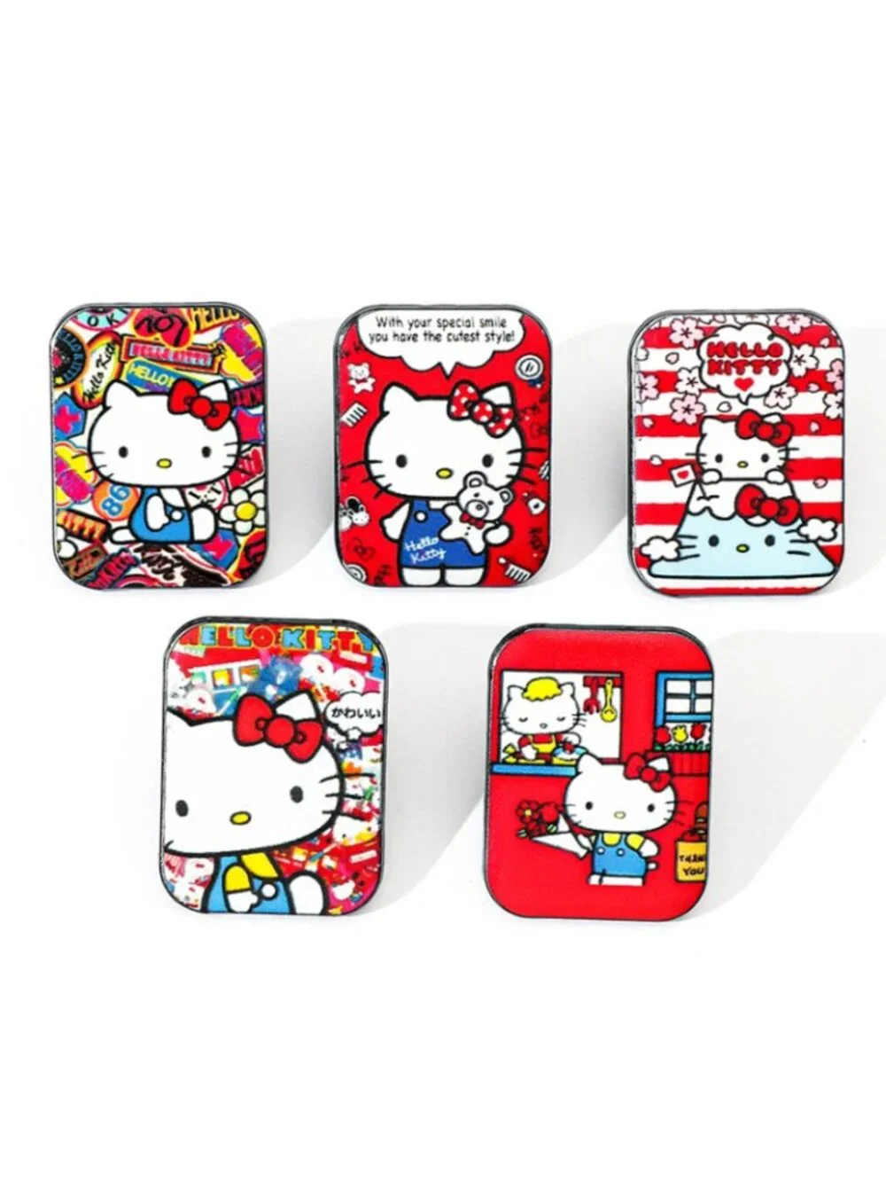 Hello Kitty Enamel Pin Set 5PCS Kawaii Brooch Badges Backpack Jacket Gift